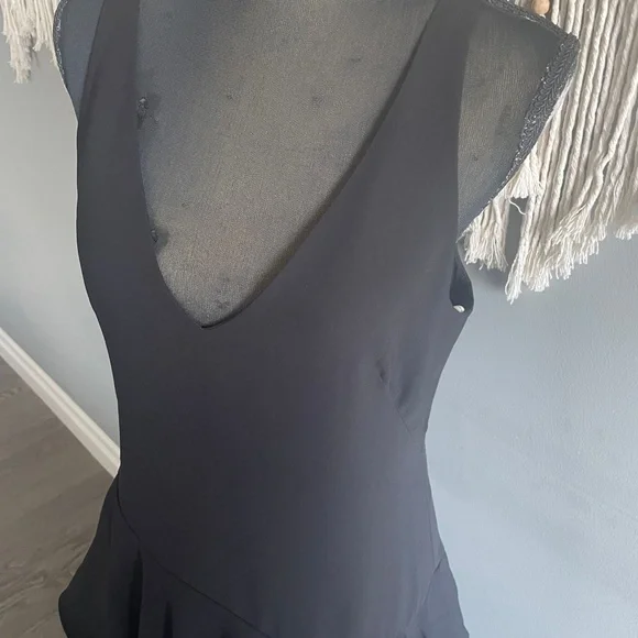 Halston Black Ruffle Maxi - Picture 4 of 9